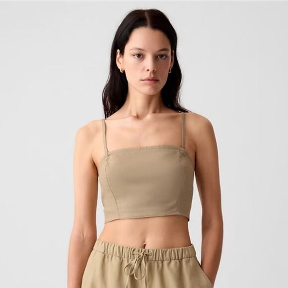 Bundle of Gap Linen Blend Sleevess Crop Top SMALL Petite - Picture 6 of 6